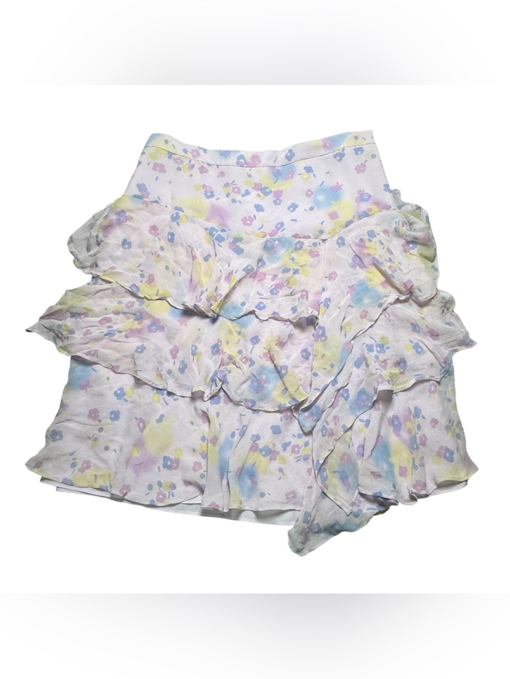 Banana Republic small pastel floral ruffle mini skirt